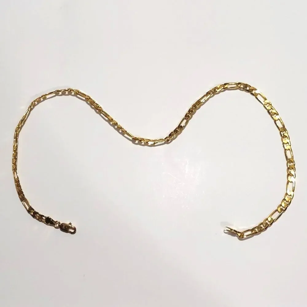 18k Gold Plated Figaro Style Chain Necklace Christmas Birthday jewelry gift New!